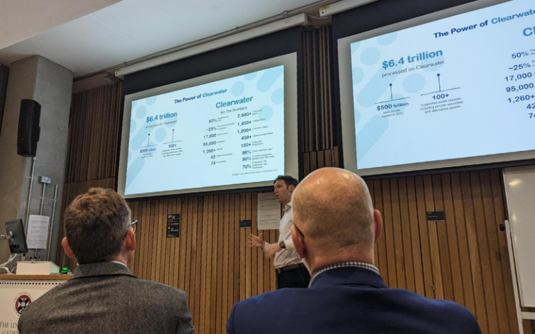 Duncan Cleat, an enterprise Sales Leader at Clearwater Analytics, spoke at the Fin Tech Scotland event on how technology has been impacting climate, finance, regulations and operations.